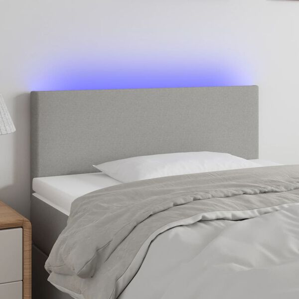 vidaXL Čelo postele s LED bledosiv&eacute; 100x5x78/88 cm l&aacute;tka