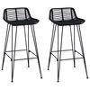 vidaXL Barov&aacute; stolička 2 pcs Čierny 44 x 46 x 91 cm Ratan a oceľ
