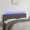 vidaXL Čelo postele s LED tmavosiv&eacute; 144x5x78/88 cm zamat