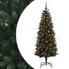 vidaXL Umel&yacute; vianočn&yacute; stromček s guľami 120 cm 150 LED Tepl&aacute; biela