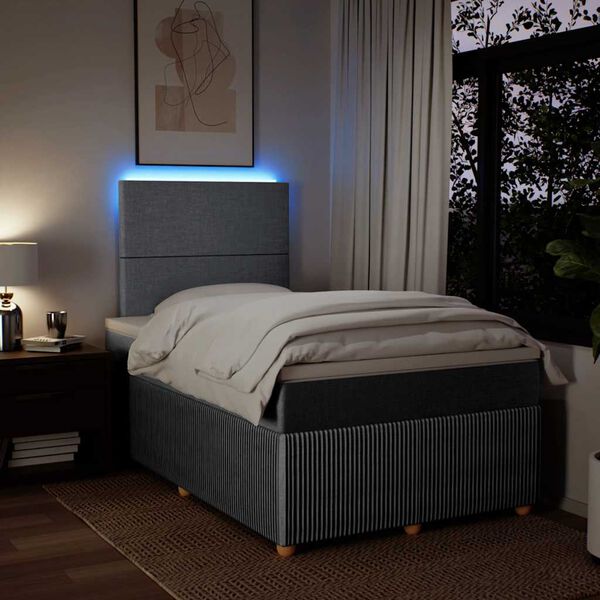 vidaXL Boxspring posteľ s matracom bledosiv&aacute; 120x200 cm l&aacute;tka