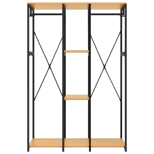 vidaXL &Scaron;atn&iacute;k čierny a dubov&yacute; 110x40x167 cm kov a drevotrieska