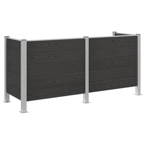 vidaXL Plot pre odpadkov&yacute; k&ocirc;&scaron; Siv&aacute; 237 x 85 x 115 cm Hlin&iacute;k a WPC