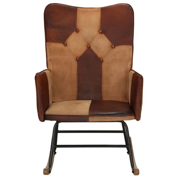 vidaXL Hojdacie kreslo hnedé vintage plátno