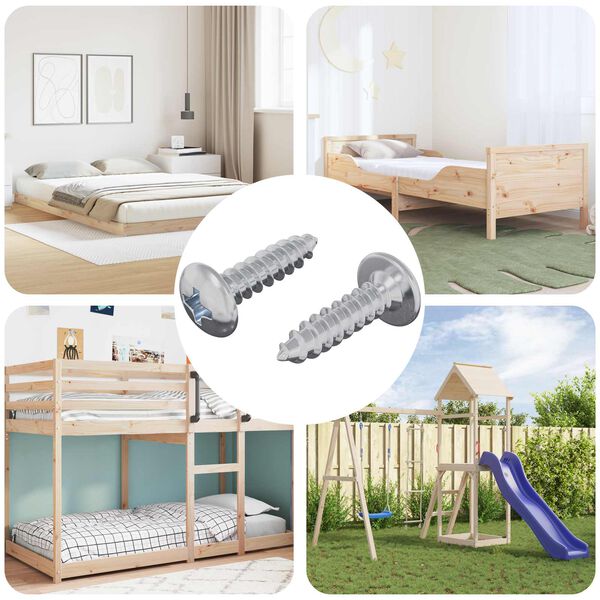 vidaXL Skrutka 2 pcs Strieborn&aacute; M4 x 16 mm Oceľ