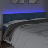 vidaXL Čelo postele s LED tmavomodr&eacute; 180x5x78/88 cm zamat