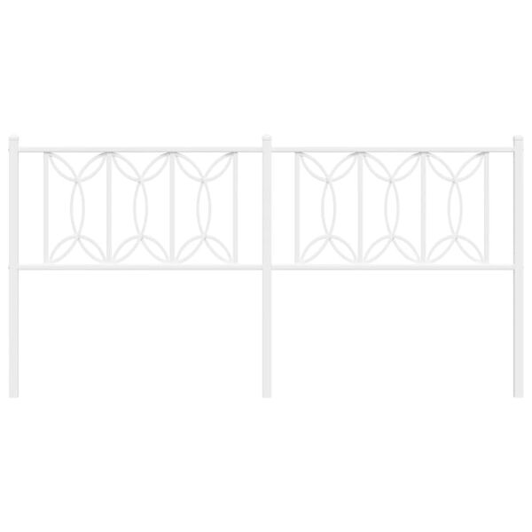 vidaXL Kovov&eacute; čelo postele, biele 180 cm