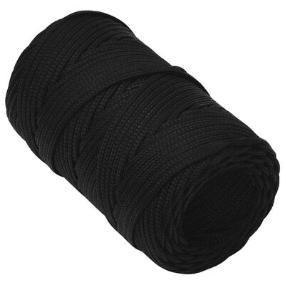 vidaXL Pracovné lano čierne 2 mm 25 m polyester