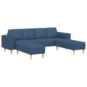 vidaXL Pohovka do ob&yacute;vačky 3 ks Modr&aacute; Polyester