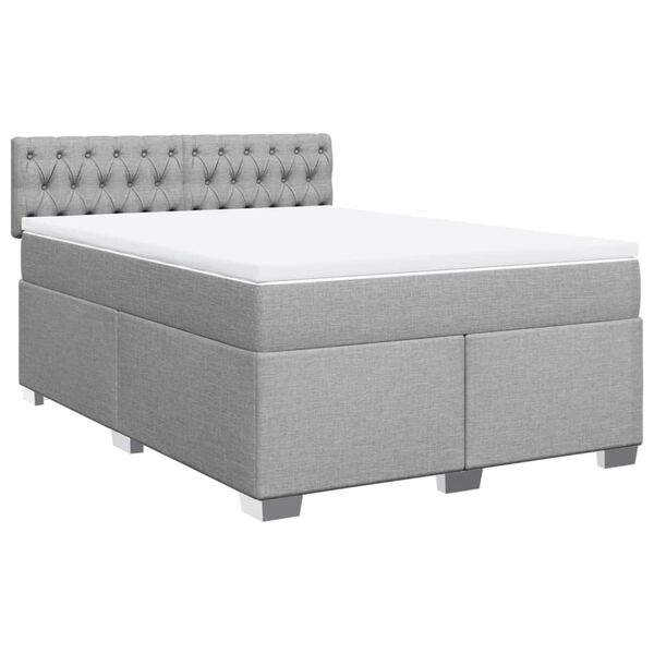 vidaXL Boxspring posteľ s matracom bledosiv&aacute; 140x200 cm l&aacute;tka