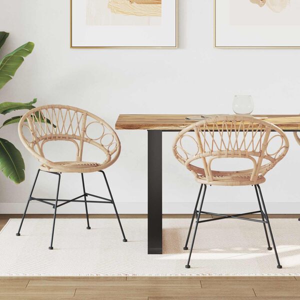 vidaXL Jed&aacute;lensk&aacute; stolička 2 pcs Pr&iacute;rodn&aacute; 49 x 51 x 81 cm