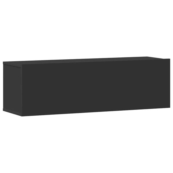 vidaXL 3-dielna s&uacute;prava TV skriniek čierna spracovan&eacute; drevo