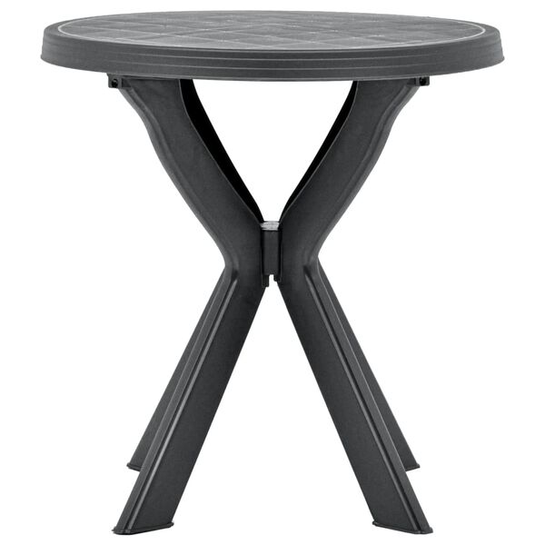 vidaXL Bistro stolík antracitový Ø70 cm plastový