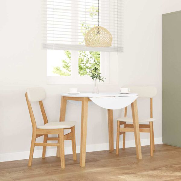 vidaXL Jedálenské stoličky s vankúšmi 2 ks Guma z masívneho dreva