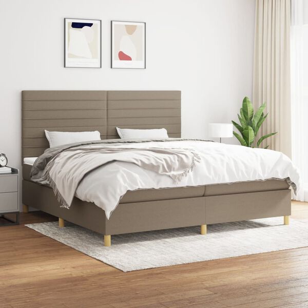 vidaXL Boxspring posteľ s matracom sivohned&yacute; 200x200 cm l&aacute;tka