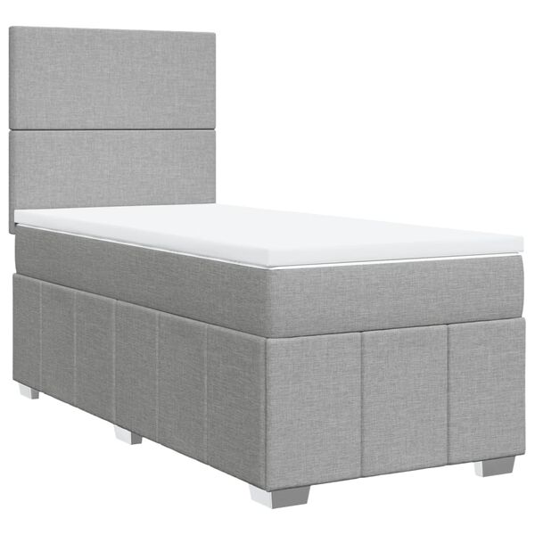 vidaXL Boxspring posteľ s matracom bledosiv&yacute; 100x200 cm l&aacute;tka