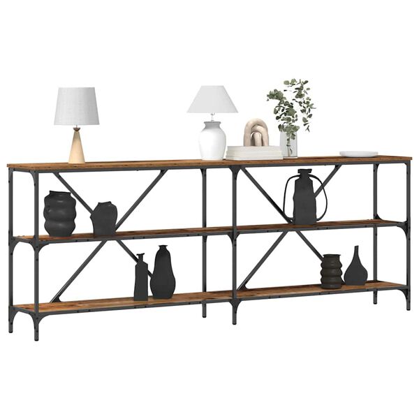 vidaXL Konzolov&yacute; st&ocirc;l Star&eacute; drevo 200 x 30 x 75 cm Kompozitn&eacute; drevo