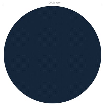 vidaXL Plávajúca solárna bazénová fólia z PE 250 cm čierna a modrá