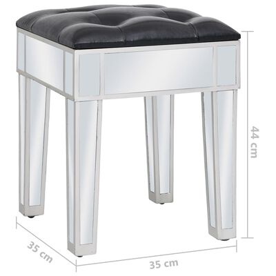 vidaXL Zrkadlový toaletný stolík so stoličkou, MDF a sklo