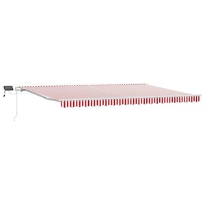 vidaXL Sklopn&aacute; mark&iacute;za Červen&aacute; a Biela 500 &times; 350 cm Tkanina a hlin&iacute;k