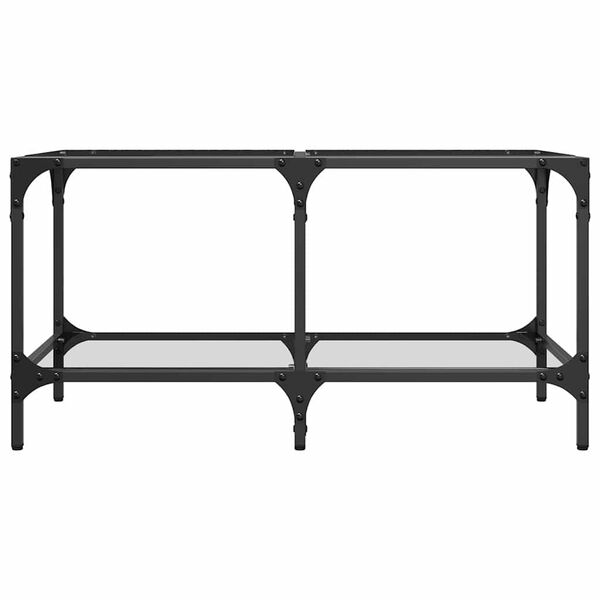 vidaXL Konferenčn&yacute; stol&iacute;k priehľadn&aacute; sklenen&aacute; doska 78,5x40x40 cm oceľ