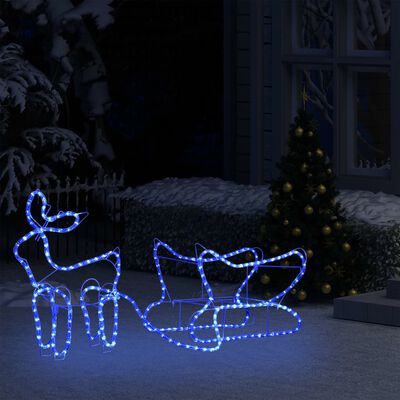 vidaXL Vianočná vonkajšia dekorácia so sobmi a saňami 252 LED diód