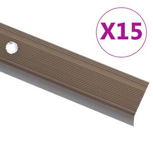 vidaXL Schodov&eacute; li&scaron;ty v tvare L 15 ks, hlin&iacute;k 90 cm, hned&eacute;