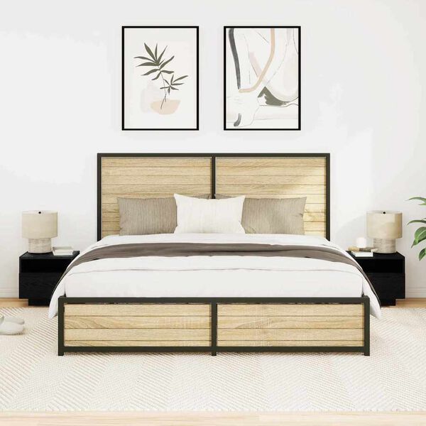 vidaXL Nočn&yacute; stol&iacute;k 2 pcs Čierny dub 40 x 39 x 37 cm Kompozitn&eacute; drevo