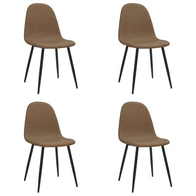 vidaXL Jedálenské stoličky 4 ks 45x53,5x83 cm, tmavohnedé, umelá koža