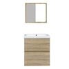 VidaXL Kúpeľňová skrinka s umývadlom a zrkadlom dub sonoma