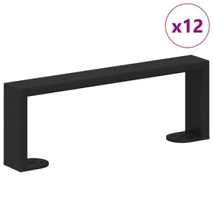 vidaXL Nohy n&aacute;bytku 12 pcs Čierna 281 x 40,5 x 100 mm Železo