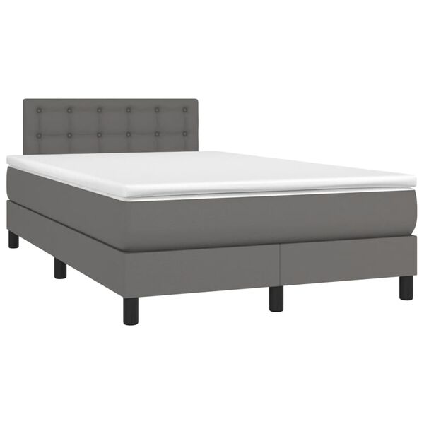 vidaXL Boxspring posteľ s matracom siv&aacute; 120x200 cm umel&aacute; koža