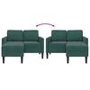 vidaXL 2-miestna pohovka s leňoškou v tvare L, tmavozelená zamat