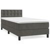 vidaXL Posteľn&yacute; r&aacute;m boxspring s matracom tmavosiv&yacute; 90x200 cm zamat