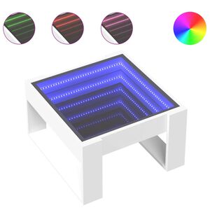 vidaXL Konferenčn&yacute; stol&iacute;k s nekonečn&yacute;mi LED biely 50x53x30 cm