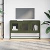 vidaXL TV skrinka Olivovo zelená Oceľ valcovaná za studena