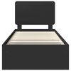 vidaXL R&aacute;m postele Čierna 90 x 190 cm Mas&iacute;vne borovicov&eacute; drevo