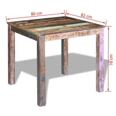 vidaXL Jedálenský stôl, recyklovaný masív 80x82x76 cm