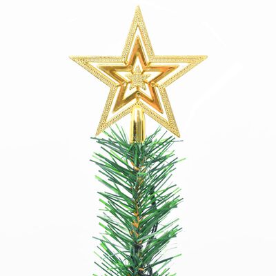 vidaXL Umelý vianočný stromček s ozdobami a LED diódami 64 cm zelený