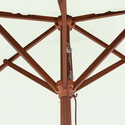 vidaXL Vonkajší slnečník s drevenou tyčou 150x200 cm, pieskový