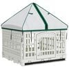 vidaXL 4 panelov&yacute; ps&iacute; v&yacute;beh s strechou 122 x 106,5 x 82 cm Plast Biela