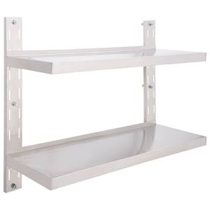 vidaXL N&aacute;stenn&yacute; reg&aacute;l s 2 policami nehrdzavej&uacute;ca oceľ 100x30 cm
