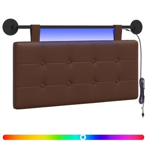vidaXL Z&aacute;vesn&eacute; čelo postele S LED svetlom Hned&aacute; Umel&aacute; koža