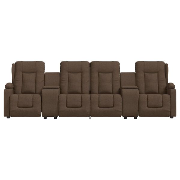 vidaXL 4-miestne sklápacie masážne kreslo+držiaky na poháre, hnedé