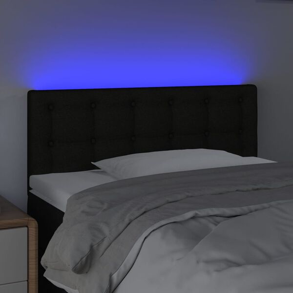 vidaXL Čelo postele s LED čierne 80x5x78/88 cm l&aacute;tka