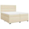 vidaXL Boxspring posteľ s matracom kr&eacute;mov&aacute; 200x200 cm l&aacute;tka