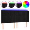 vidaXL Čelo postele s LED čierne 183x16x118/128 cm zamat