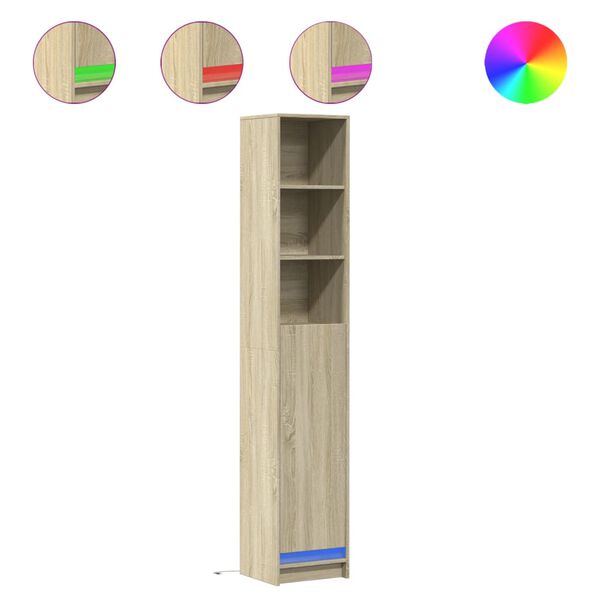 vidaXL Komoda s LED dub sonoma 36x32,5x200 cm kompozitné drevo
