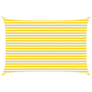 vidaXL Slnečn&aacute; plachta Žlt&aacute; a biela 4,5 &times; 3 m 100% polyester Oxford