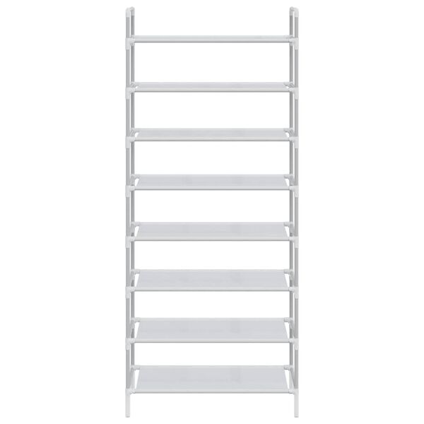 vidaXL Reg&aacute;l na top&aacute;nky s 8 policami kov a netkan&aacute; text&iacute;lia strieborn&yacute;